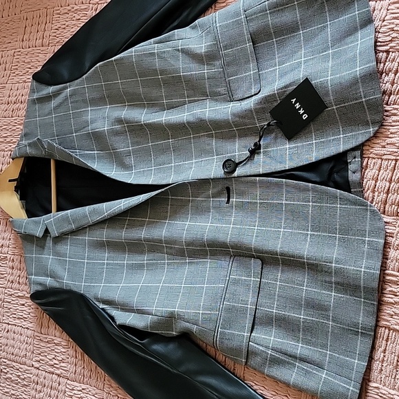 🧡🍂NWT Plaid Leather Jacket - Picture 3 of 10